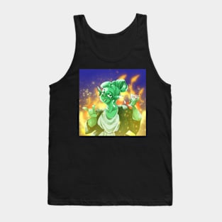 Green nymph at party fire Tank Top